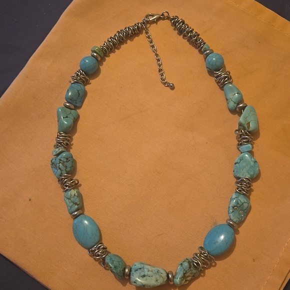 Source Unknown Jewelry - VTG Turqoise Chunky Neckla E